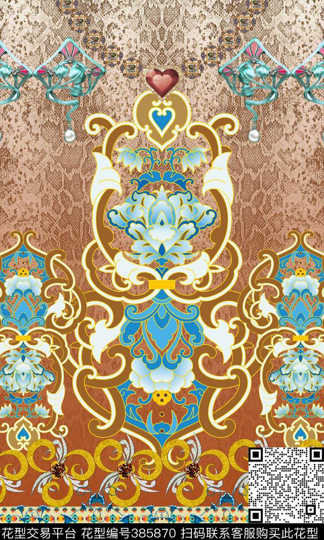 定位动物纹民族风数码印花华亿平台下载（图片编号: 385870） - 瓦栏（Walan）