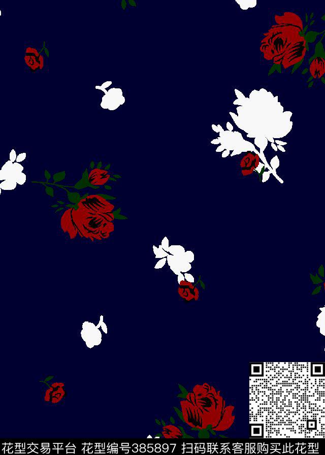 玫瑰小碎花男装传统印花华亿平台下载（图片编号: 385897） - 瓦栏（Walan）