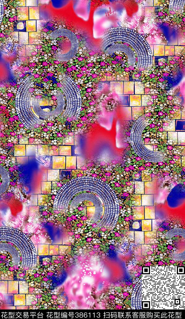 几何小碎花数码印花华亿平台下载（图片编号: 386113） - 瓦栏（Walan）