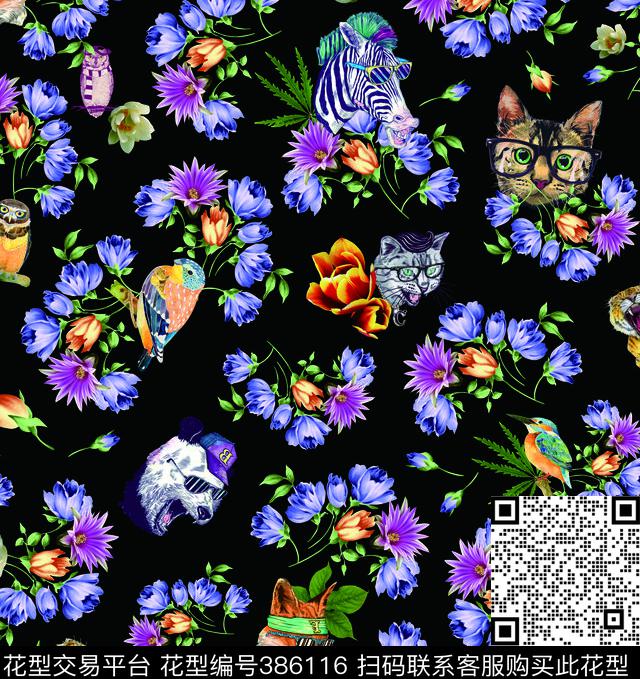 动物花鸟数码印花华亿平台下载（图片编号: 386116） - 瓦栏（Walan）