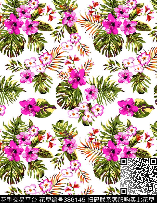 花卉印花图案传统印花华亿平台下载（图片编号: 386145） - 瓦栏（Walan）