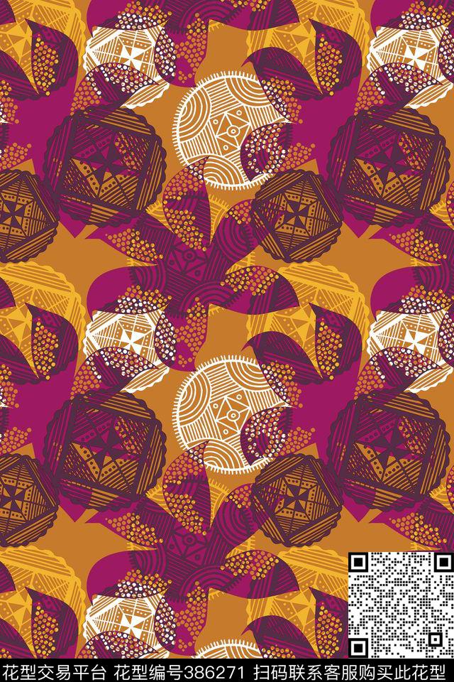 复古几何流行传统印花华亿平台下载（图片编号: 386271） - 瓦栏（Walan）