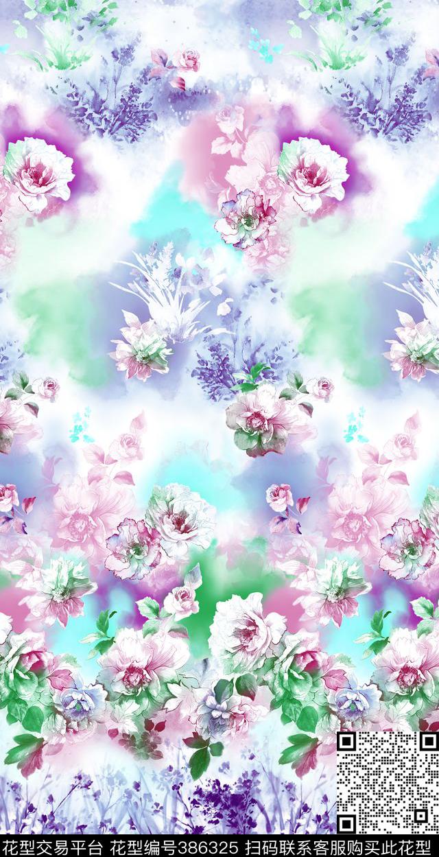 花卉数码印花华亿平台下载（图片编号: 386325） - 瓦栏（Walan）