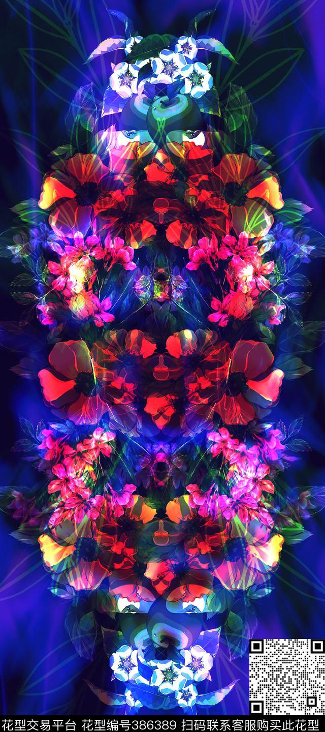 定位花卉时尚定位数码印花华亿平台下载（图片编号: 386389） - 瓦栏（Walan）