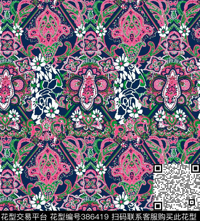 清新传统印花华亿平台下载（图片编号: 386419） - 瓦栏（Walan）