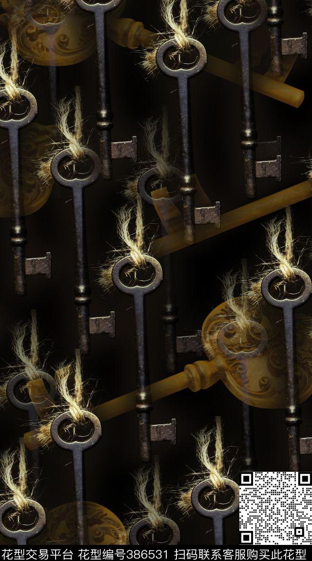 钥匙欧式宫廷数码印花华亿平台下载（图片编号: 386531） - 瓦栏（Walan）