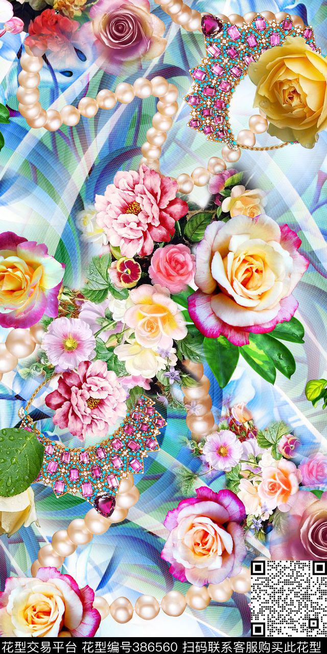 绚丽数码珠宝花卉艺彩——绚丽数码风数码印花华亿平台下载（图片编号: 386560） - 瓦栏（Walan）