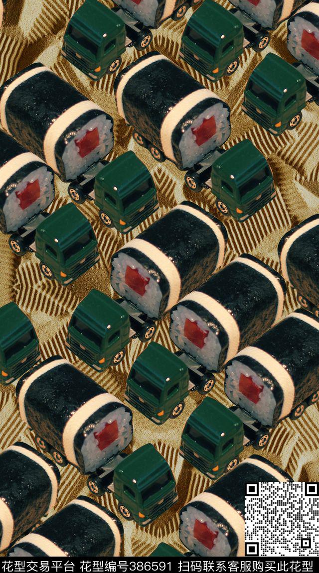 汽车寿司食物数码印花华亿平台下载（图片编号: 386591） - 瓦栏（Walan）