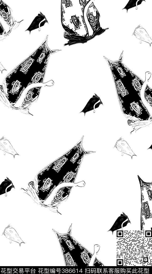 抽象猫原创传统印花华亿平台下载（图片编号: 386614） - 瓦栏（Walan）