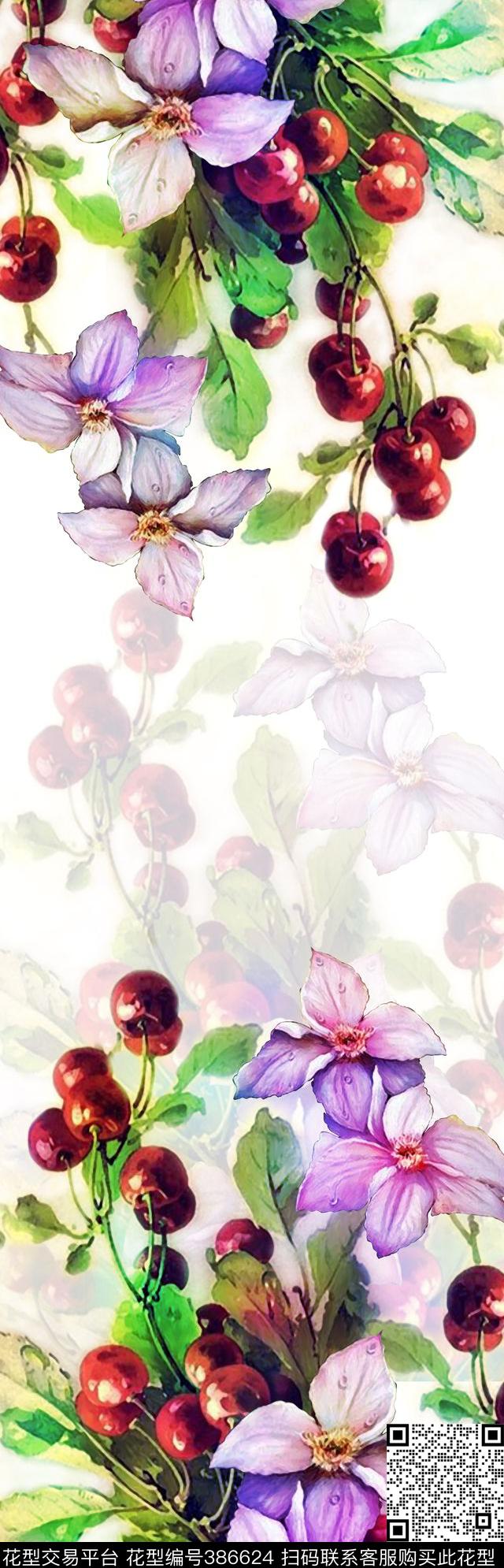 田园花卉数码印花华亿平台下载（图片编号: 386624） - 瓦栏（Walan）