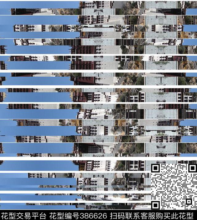 潮流抽象风景数码印花华亿平台下载（图片编号: 386626） - 瓦栏（Walan）