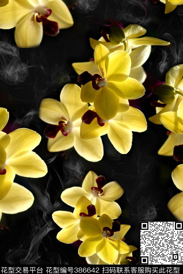 复古花朵浪漫数码印花华亿平台下载（图片编号: 386642） - 瓦栏（Walan）