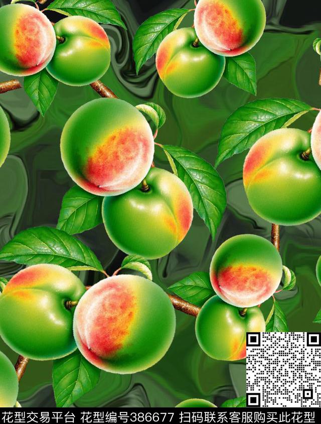 手绘水果数码印花华亿平台下载（图片编号: 386677） - 瓦栏（Walan）