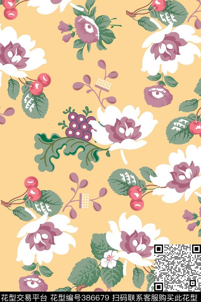 传统华亿平台葡萄田园风传统印花华亿平台下载（图片编号: 386679） - 瓦栏（Walan）