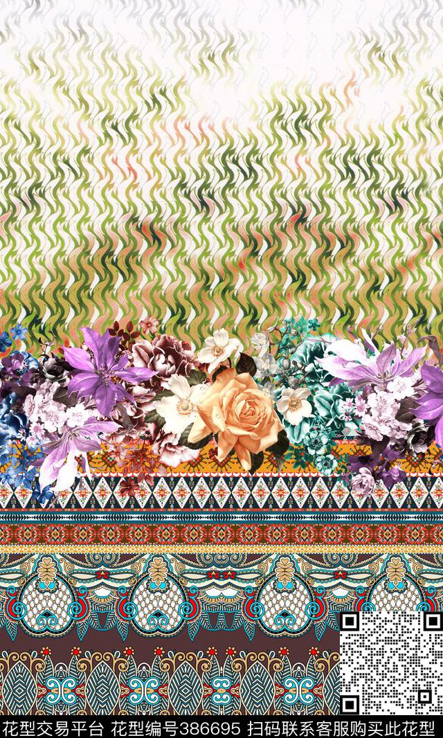 定位几何几何肌理数码印花华亿平台下载（图片编号: 386695） - 瓦栏（Walan）