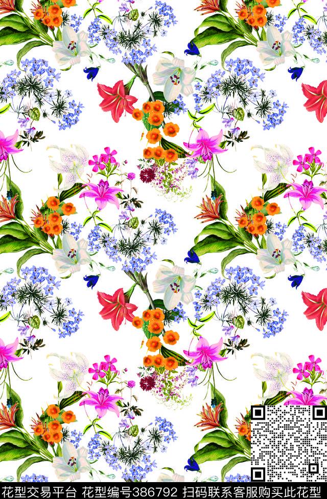 植物花卉热带风情数码印花华亿平台下载（图片编号: 386792） - 瓦栏（Walan）