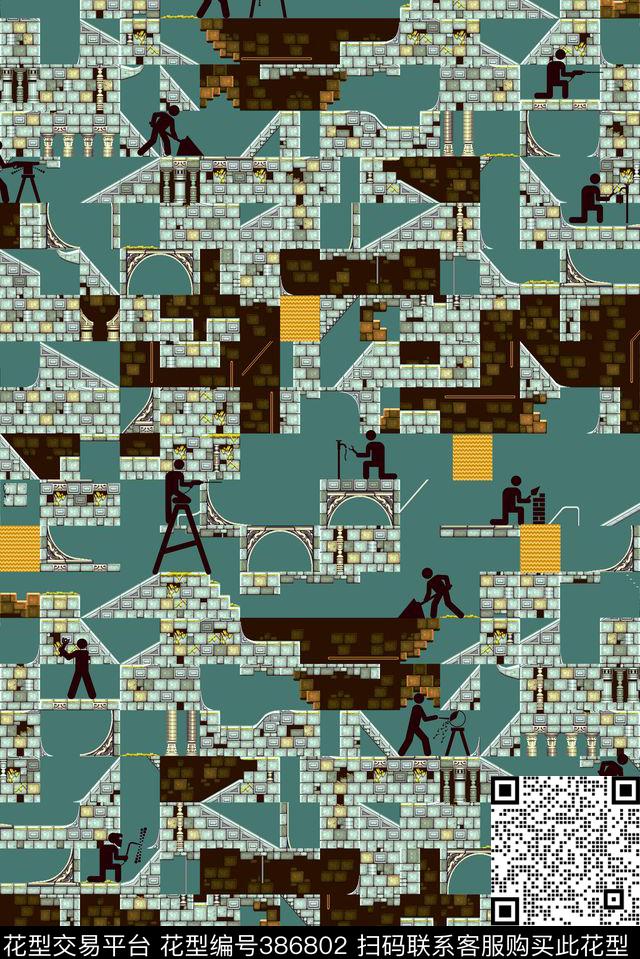 男装创意游戏传统印花华亿平台下载（图片编号: 386802） - 瓦栏（Walan）