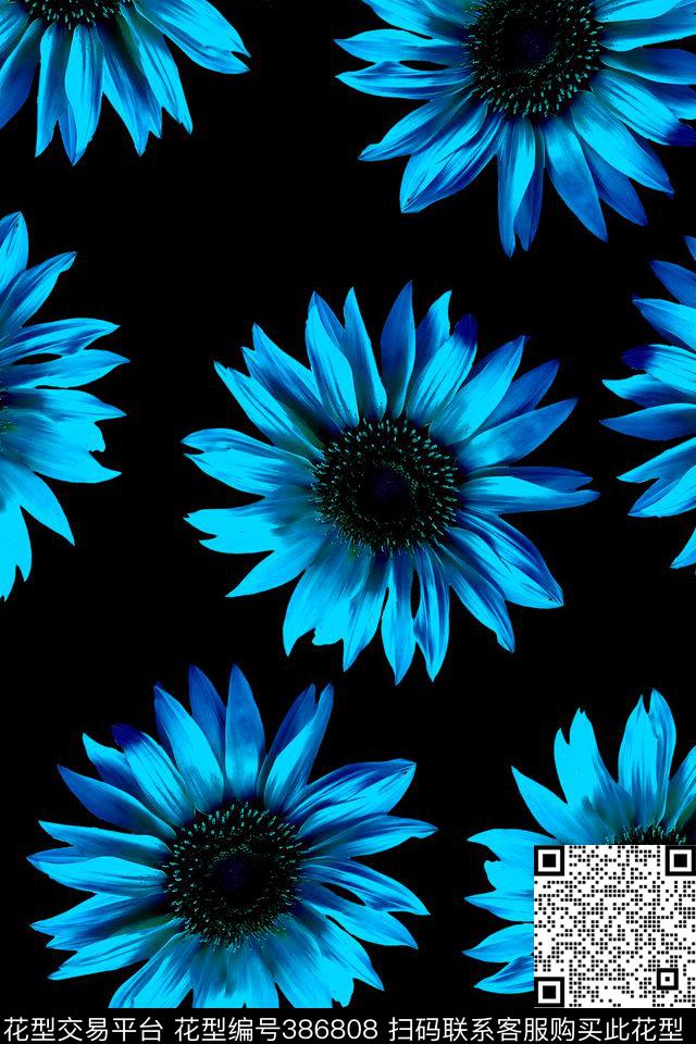 花卉菊花数码印花华亿平台下载（图片编号: 386808） - 瓦栏（Walan）