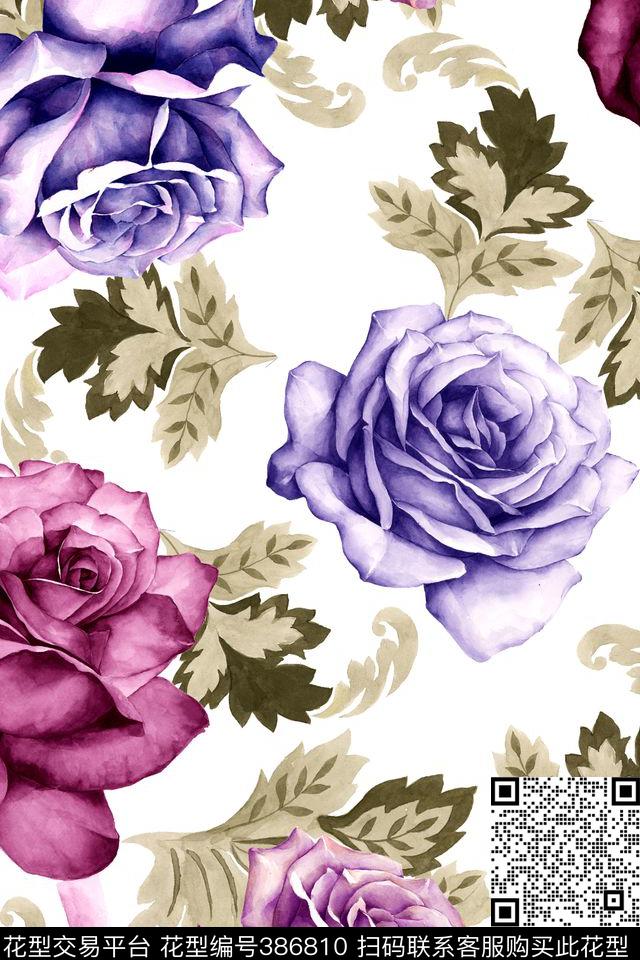纹样花朵花卉传统印花华亿平台下载（图片编号: 386810） - 瓦栏（Walan）