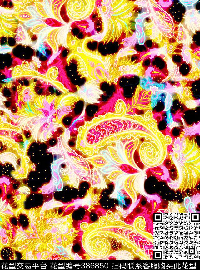 国外花花卉数码印花华亿平台下载（图片编号: 386850） - 瓦栏（Walan）