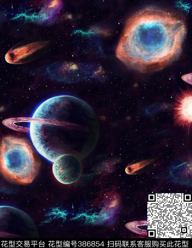 星空星球宇宙数码印花华亿平台下载（图片编号: 386854） - 瓦栏（Walan）