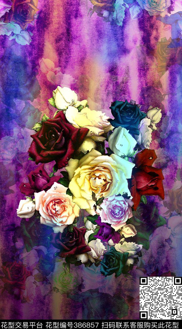 定位油画水彩数码印花华亿平台下载（图片编号: 386857） - 瓦栏（Walan）