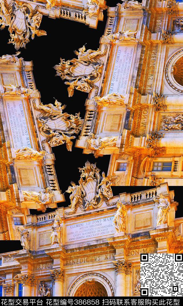 欧式建筑文艺复兴欧式宫廷数码印花华亿平台下载（图片编号: 386858） - 瓦栏（Walan）