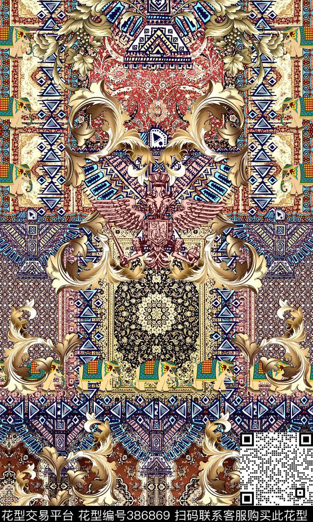 欧式地毯大象数码印花华亿平台下载（图片编号: 386869） - 瓦栏（Walan）