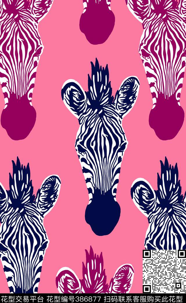 斑马彩色动物纹传统印花华亿平台下载（图片编号: 386877） - 瓦栏（Walan）