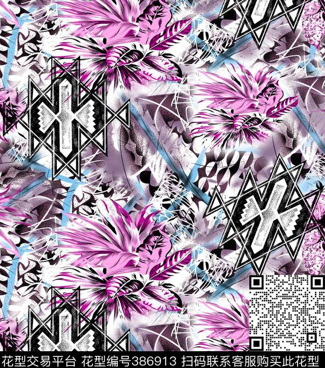 花卉传统印花华亿平台下载（图片编号: 386913） - 瓦栏（Walan）