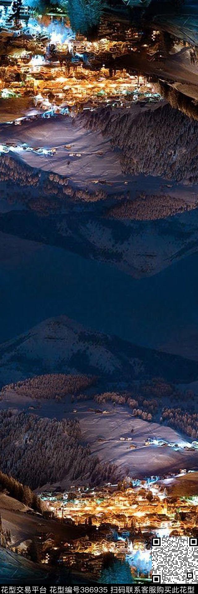 数码定位风景照片围巾数码印花华亿平台下载（图片编号: 386935） - 瓦栏（Walan）