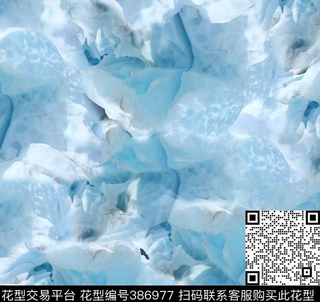 冰川潮流风景数码印花华亿平台下载（图片编号: 386977） - 瓦栏（Walan）