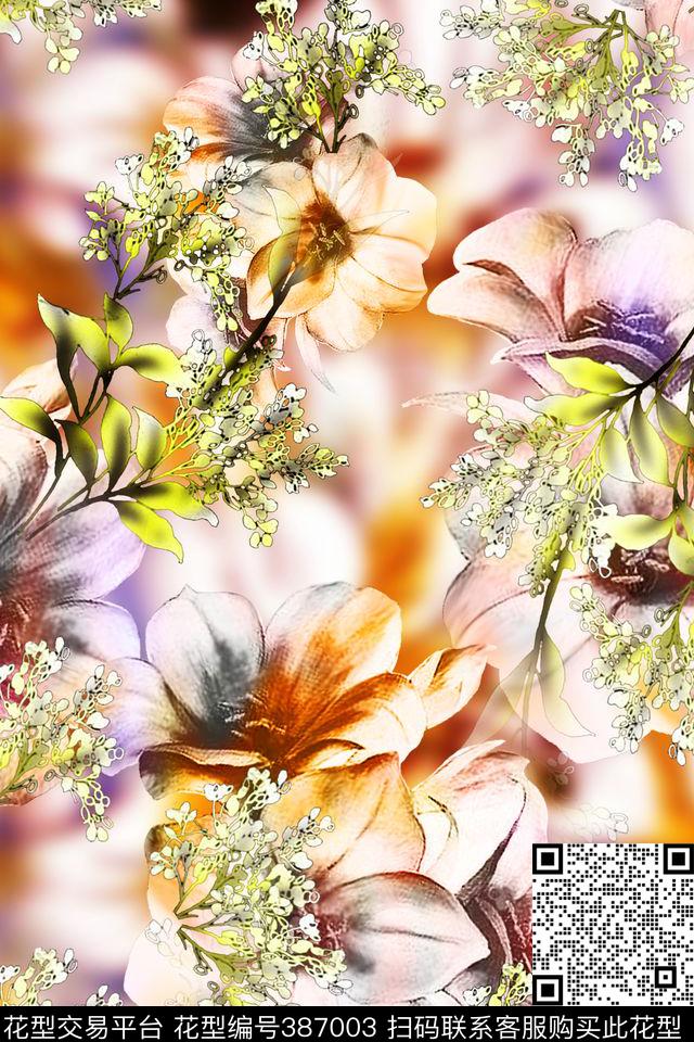 写意hua面料华亿平台数码印花华亿平台下载（图片编号: 387003） - 瓦栏（Walan）