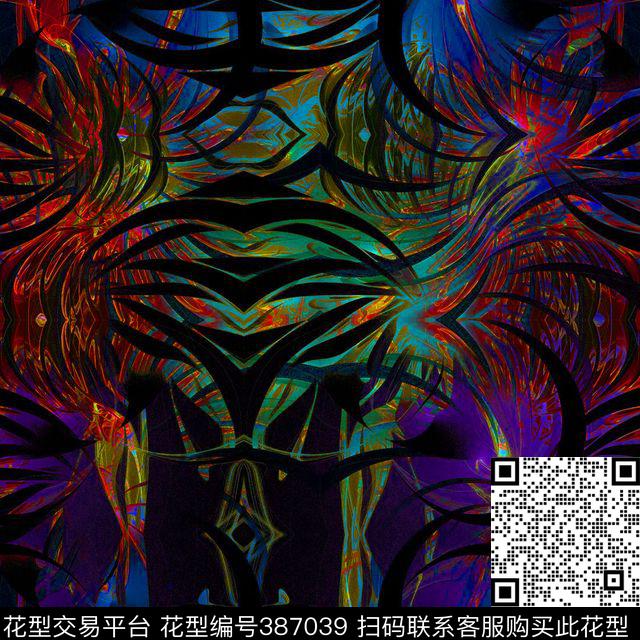 抽象创新原创抽象色彩新花样新华亿平台数码印花华亿平台下载（图片编号: 387039） - 瓦栏（Walan）