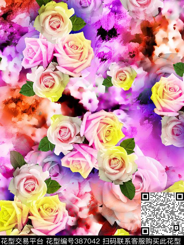 田园花数码印花华亿平台下载（图片编号: 387042） - 瓦栏（Walan）