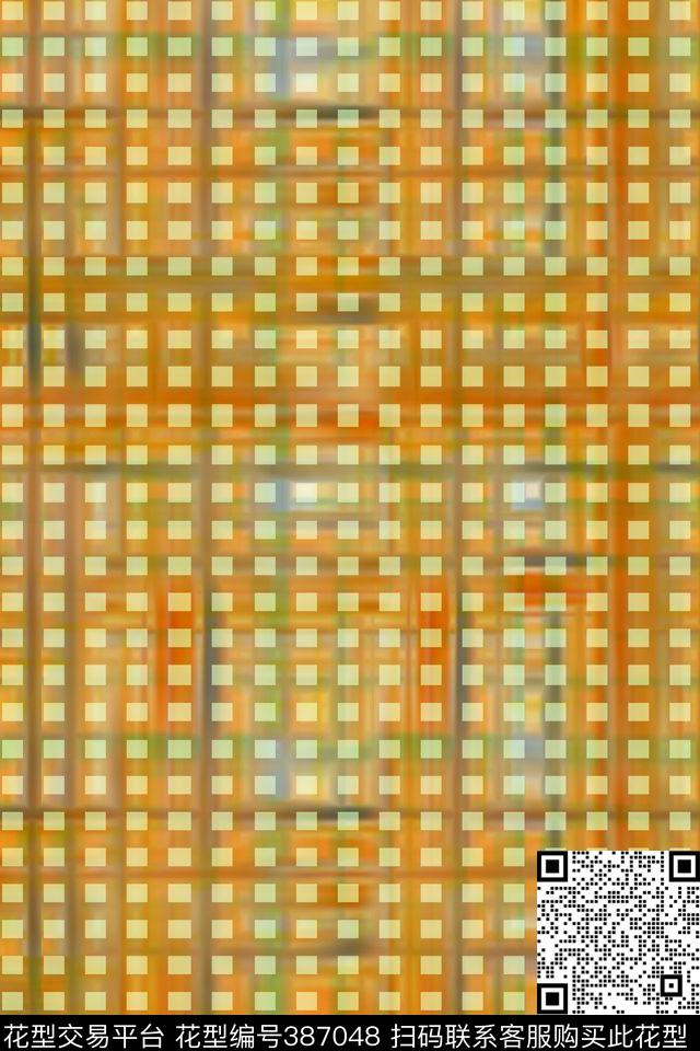 几何方格肌理数码印花华亿平台下载（图片编号: 387048） - 瓦栏（Walan）