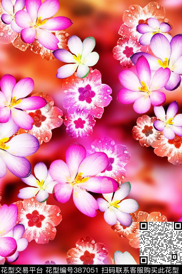 田园花数码印花华亿平台下载（图片编号: 387051） - 瓦栏（Walan）