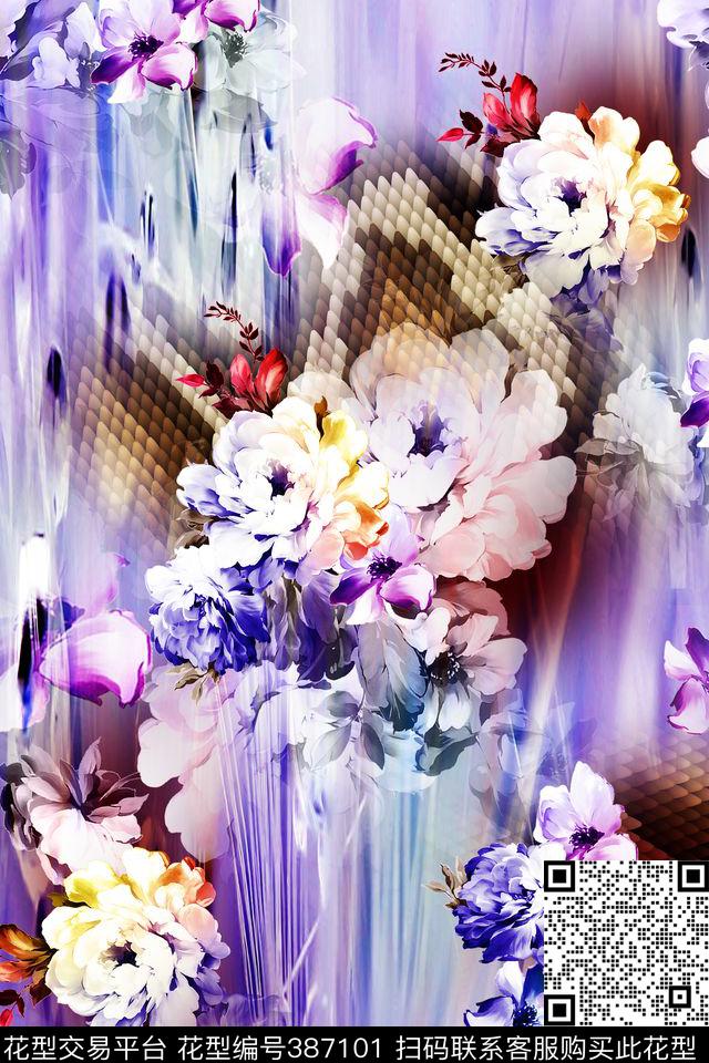 田园写意数码印花华亿平台下载（图片编号: 387101） - 瓦栏（Walan）