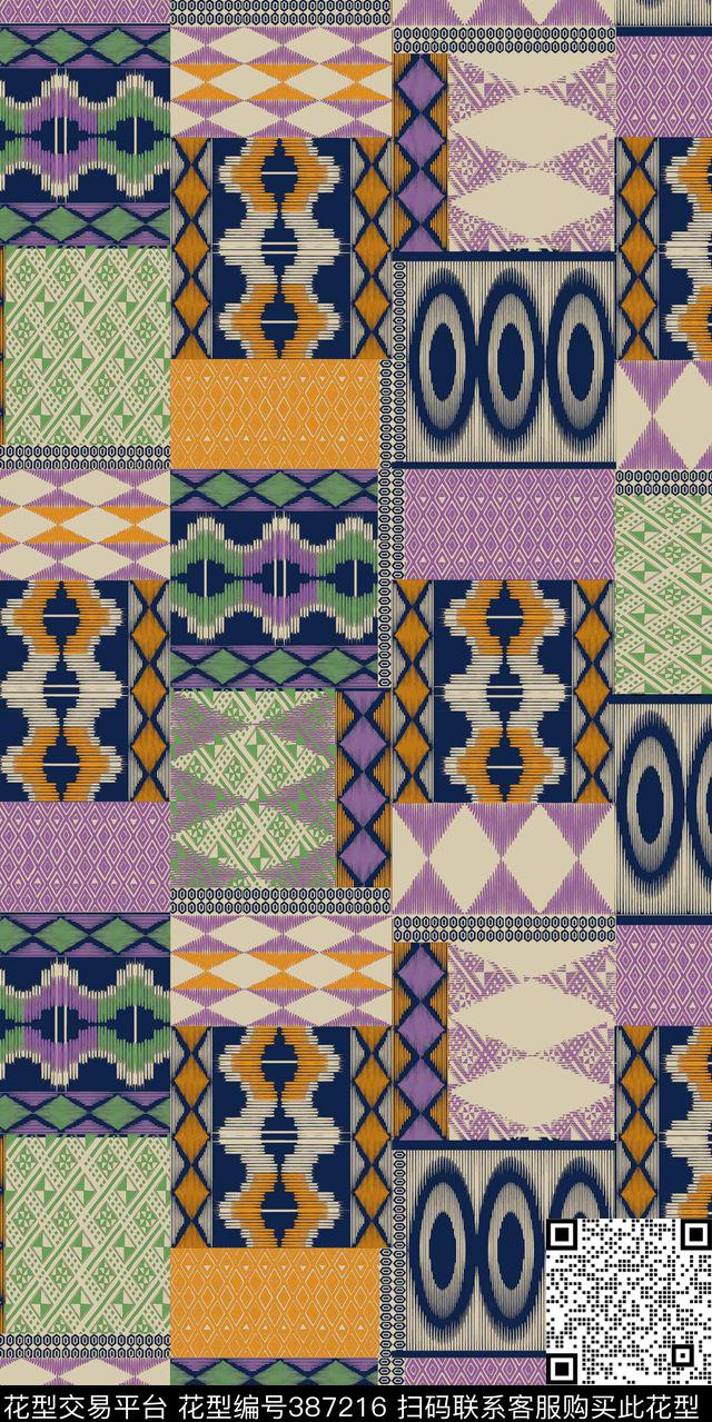 复古格子格子几何传统印花华亿平台下载（图片编号: 387216） - 瓦栏（Walan）
