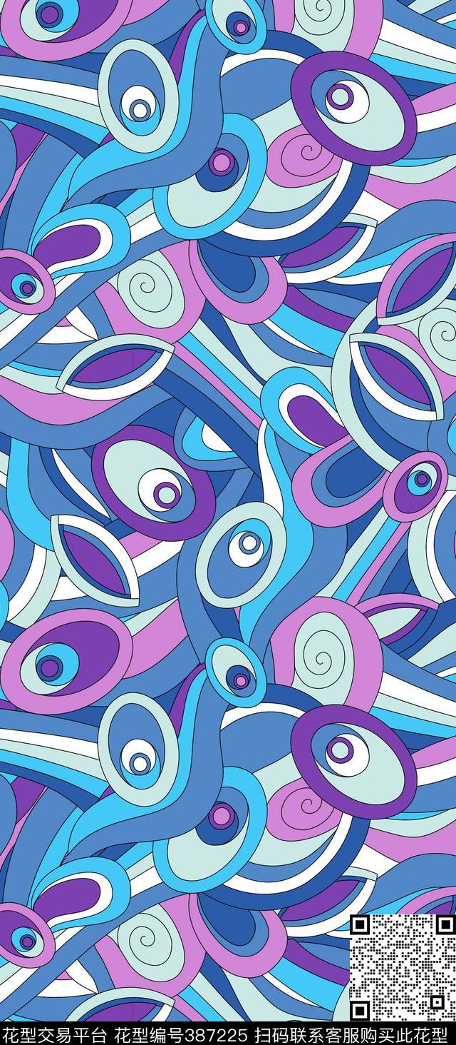 抽象线条几何流行传统印花华亿平台下载（图片编号: 387225） - 瓦栏（Walan）