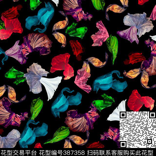 花画笔多彩数码印花华亿平台下载（图片编号: 387358） - 瓦栏（Walan）