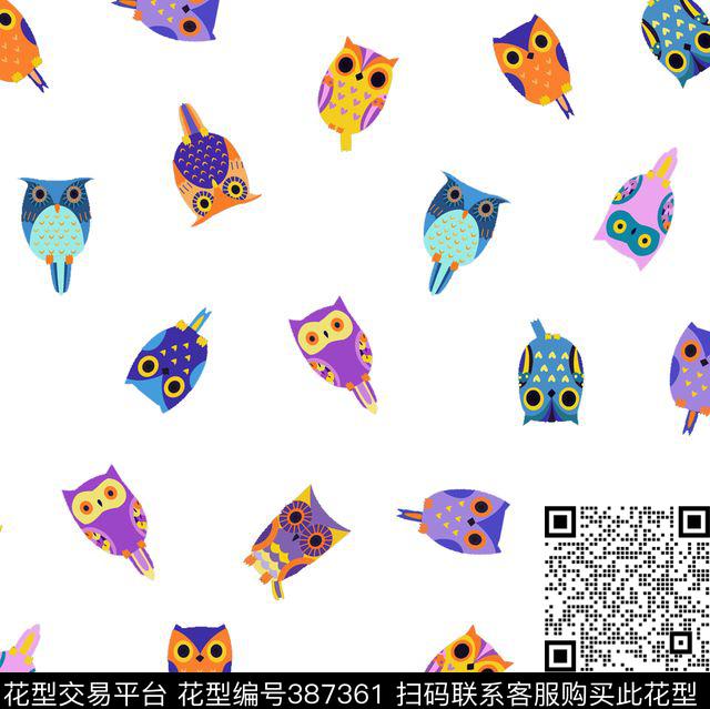 动物猫头鹰传统印花华亿平台下载（图片编号: 387361） - 瓦栏（Walan）