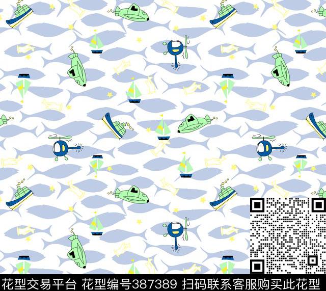 小清新童趣飞机传统印花华亿平台下载（图片编号: 387389） - 瓦栏（Walan）