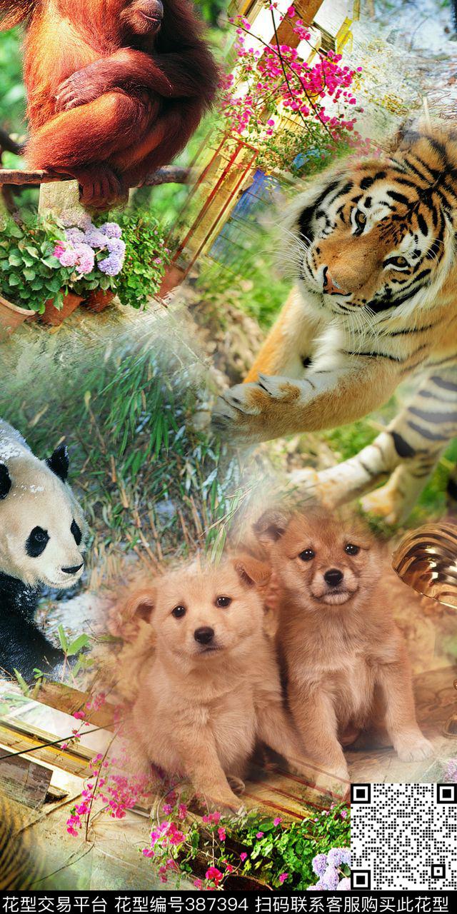 动物风景时尚大气数码印花华亿平台下载（图片编号: 387394） - 瓦栏（Walan）