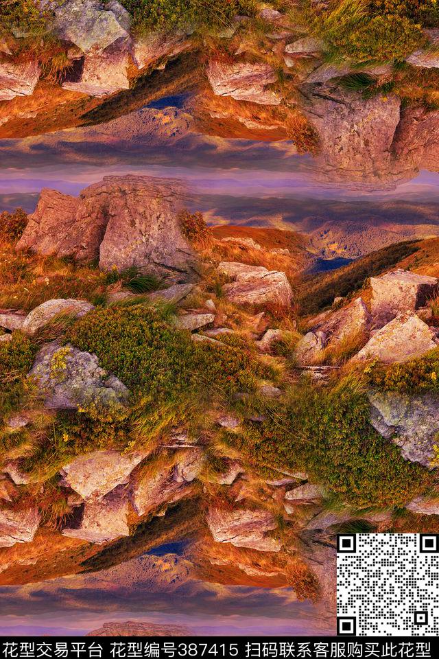 风景流行风格石头数码印花华亿平台下载（图片编号: 387415） - 瓦栏（Walan）