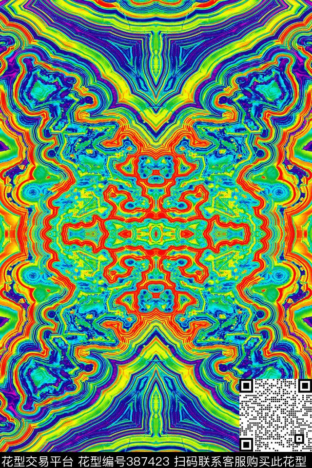 抽象石头纹路线条数码印花华亿平台下载（图片编号: 387423） - 瓦栏（Walan）