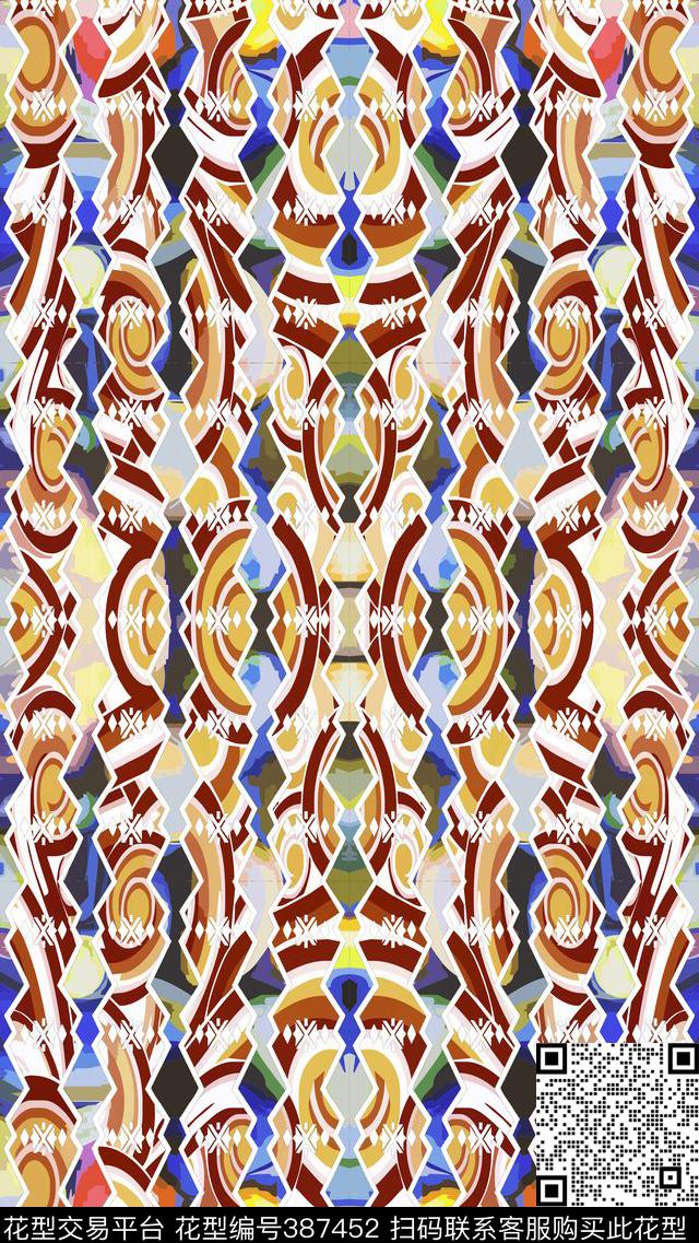 色块写意男装华亿平台数码印花华亿平台下载（图片编号: 387452） - 瓦栏（Walan）