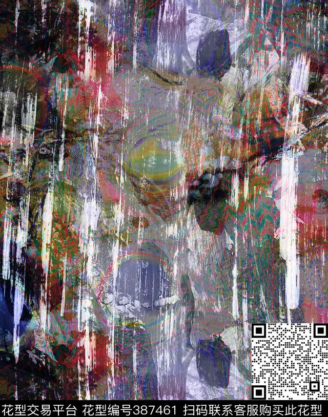 抽象水印数码印花华亿平台下载（图片编号: 387461） - 瓦栏（Walan）