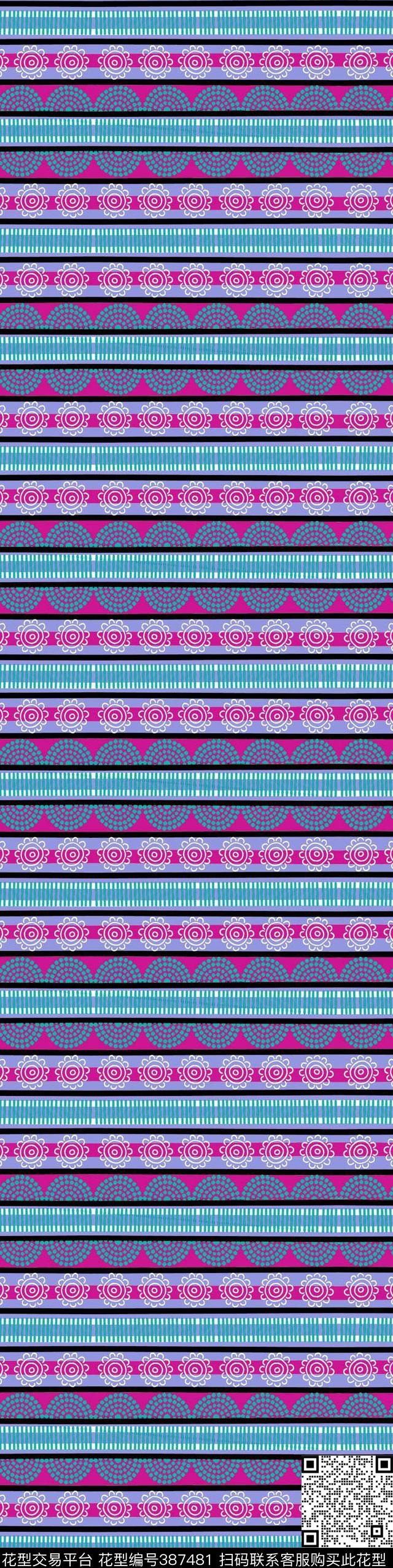 条纹民族风格流行现代传统印花华亿平台下载（图片编号: 387481） - 瓦栏（Walan）