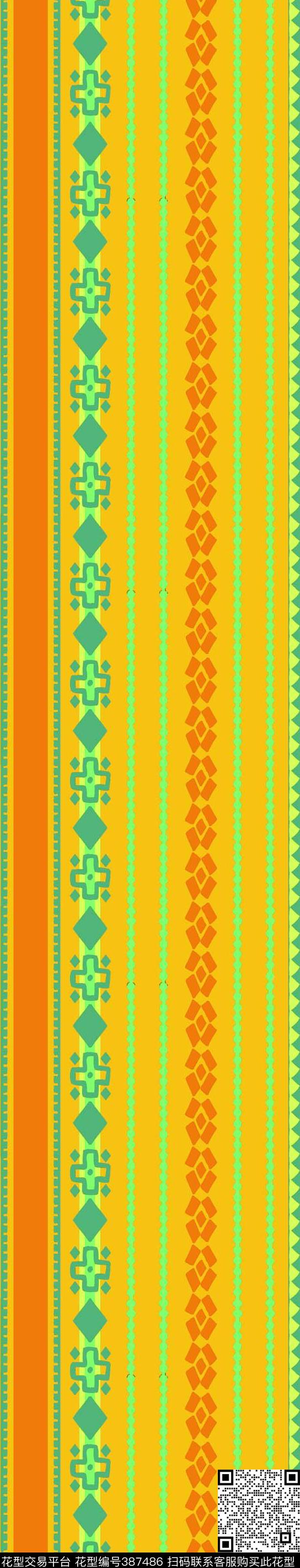 民族风格条纹现代传统印花华亿平台下载（图片编号: 387486） - 瓦栏（Walan）